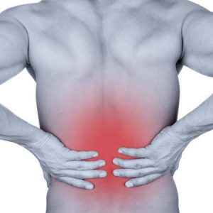 Person experiencing severe back pain